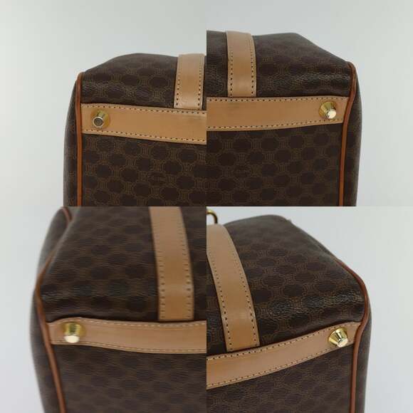 CELINE Macadam Canvas Hand Bag Pvc Leather Brown - Picture 10 of 12